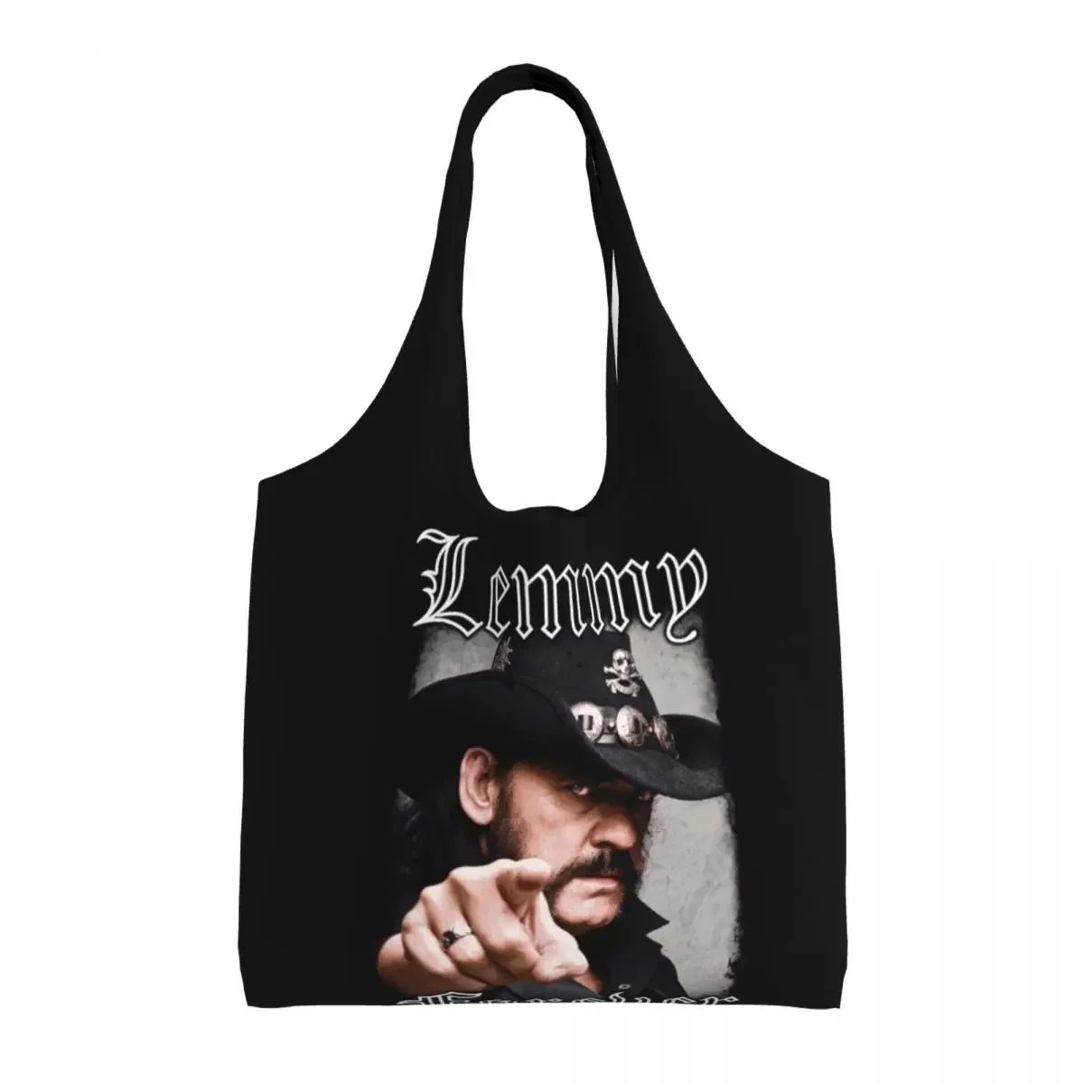 Rock Singer Lemmys Groceries Tote Shopping Bag Women Canvas Shopper Shoulder Bags Large Capacity Bags Photography Handbags