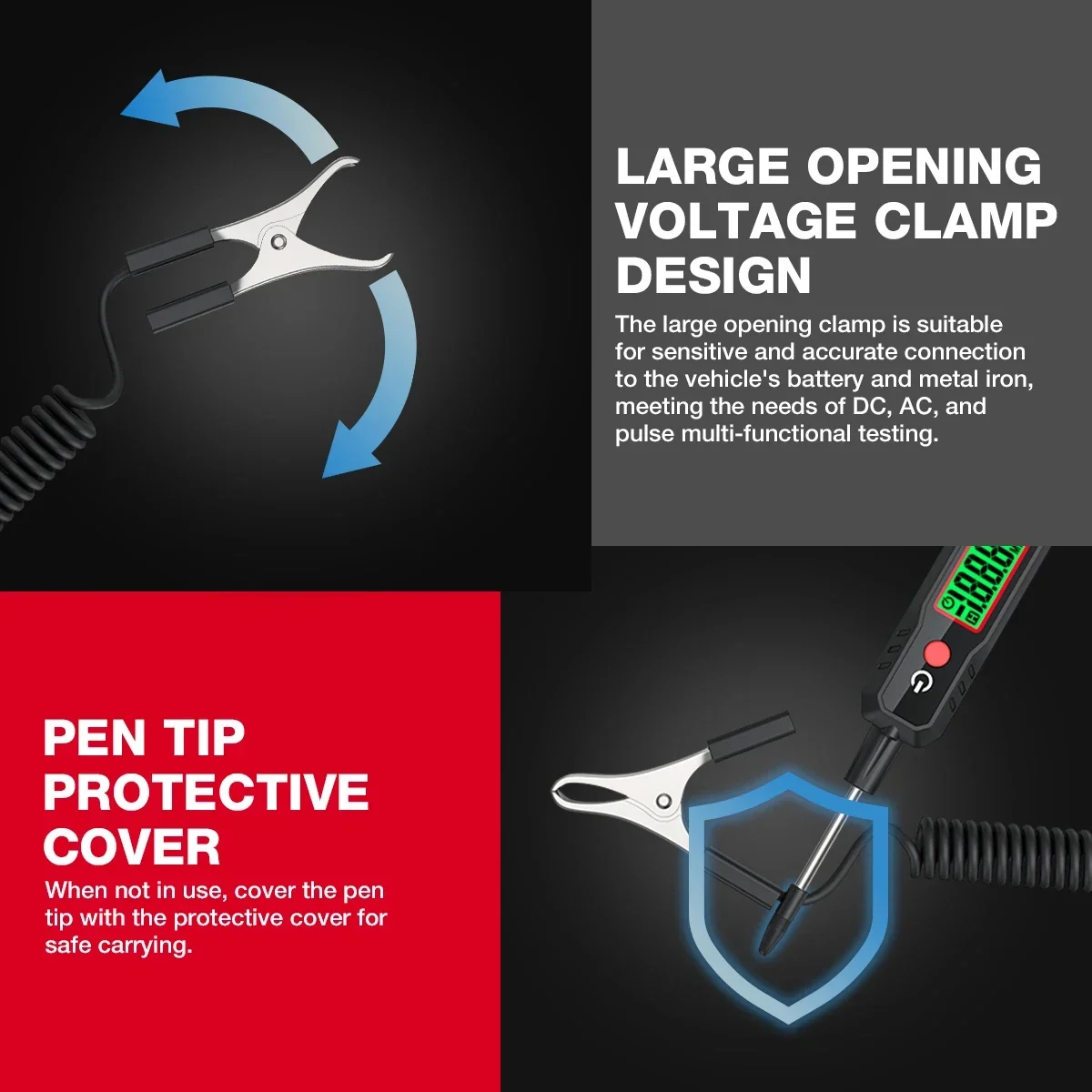 HABOTEST HT86A Car Voltage Detector Smart Voltage Tester Volt Pen Resistance Continuity Car Fault Maintenance Circuit Test Probe