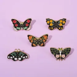 Butterfly Insect Moth Enamel Pins Retro Romance Flowers Wings Brooches Lapel Badges Inspiration Jewelry Gift For Women Wholesale