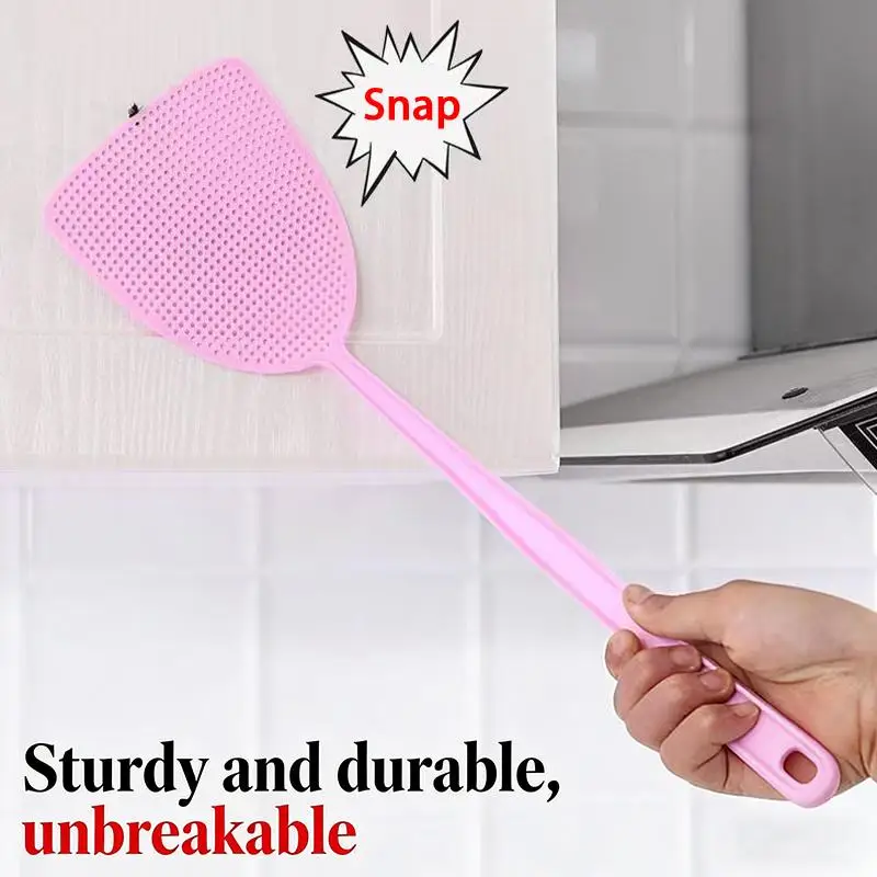 

Hand Operated Large Plastic Fly Swatter Unbreakable Long Thick Insect Killer Strong For Home Patio Use