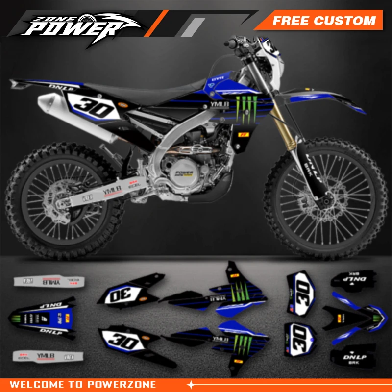 Powerzone For Yamaha WRF450 2016 2017 2018 YZF450X 2015 2016 2017 2018 Custom Backgrounds Graphics Decals Sticker Kits 23