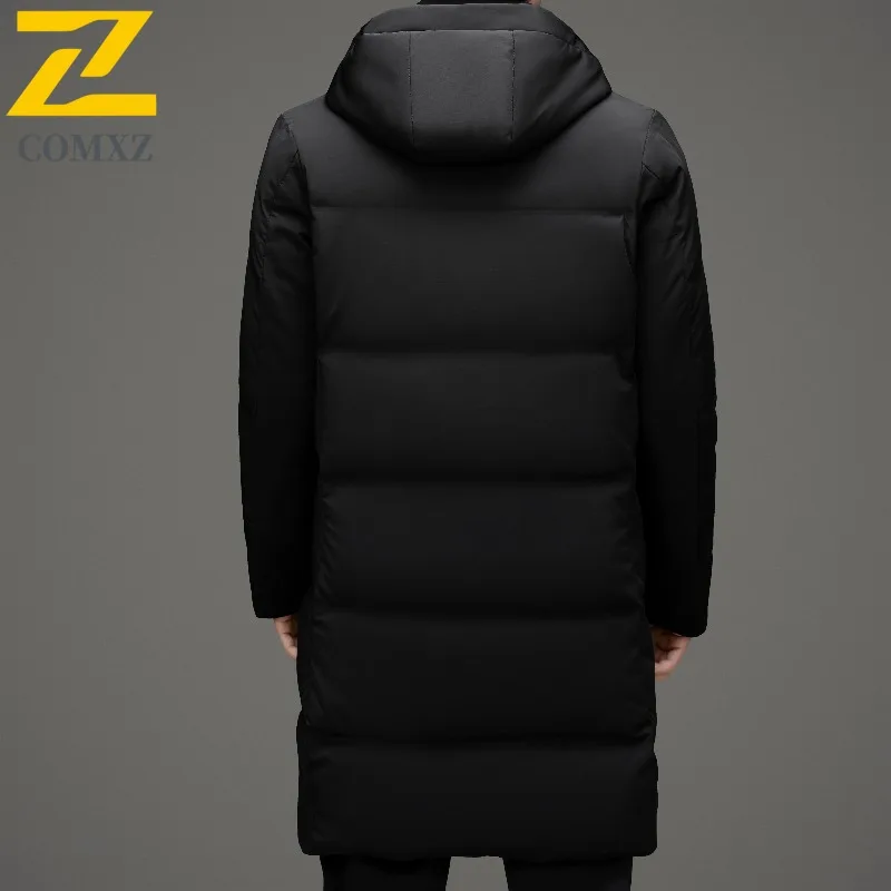 COMXZ Down Jacket Casual Hooded Collar Outdoor Working Cold Protection Parka Fashion White Duck Down Lightweight Winter Garment