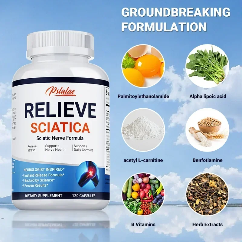 Relieve Sciatica Capsules - Relieve Joint Pain, Relax Muscles, Support Nerve and Bone Health, Balance Inflammation