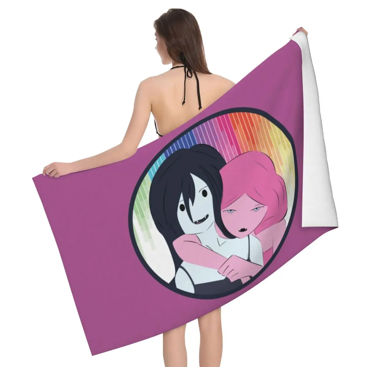 Serviette de bain en microcarence personnalisée Adventure Time PB et Marcy, moteurs Bline Love Logy, serviettes de plage, natation et camping