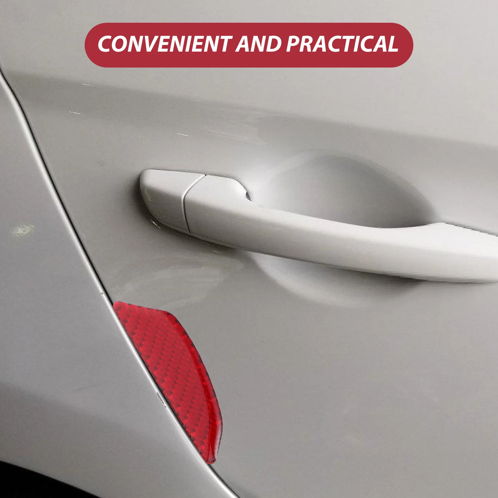 4Pcs Automotive Door Edge Guards Carbon Fiber Scratch Protection Strips Universal Car Door Trim Stickers Rearview Mirror Bumper