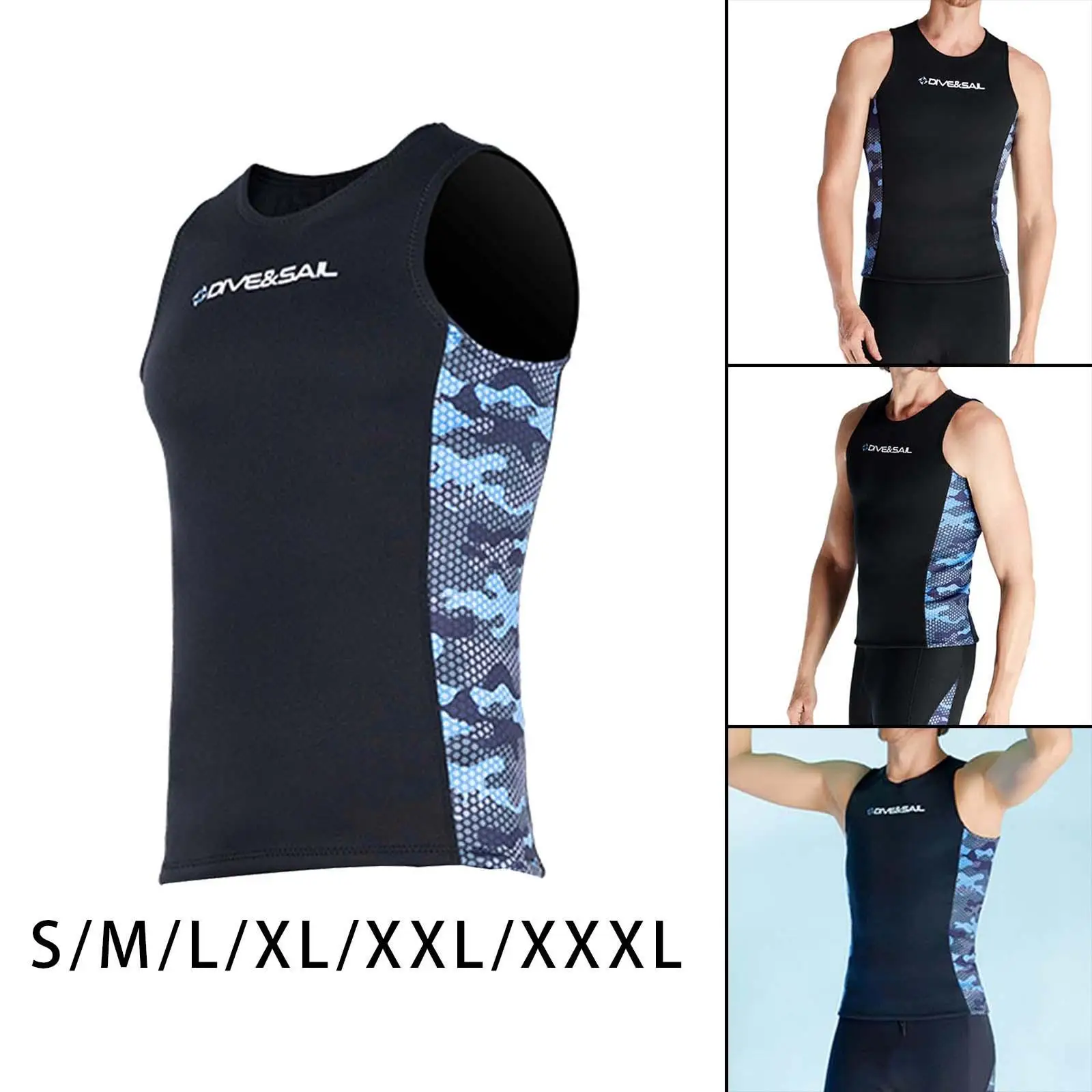 Wetsuit Vest, Diving Tops, Water Sports, 2mm Neoprene Swimsuit, Sleeveless Diving Vest, Swimming Vest Jacket