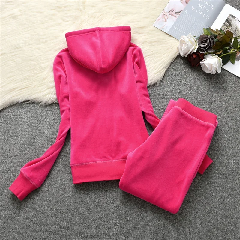 2024 Newest Fashion Women Sporting Suits Solid Velvet Yoga Jogging Casual Tracksuits Women\'s Sportswear suit