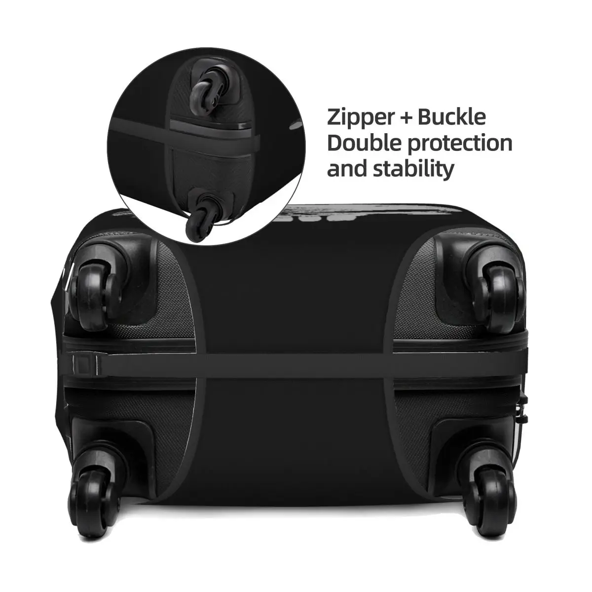 Custom Vintage Punisher Skeleton Skull Travel Luggage Cover Dust Proof Suitcase Cover Protector Fit 18-32 Inch