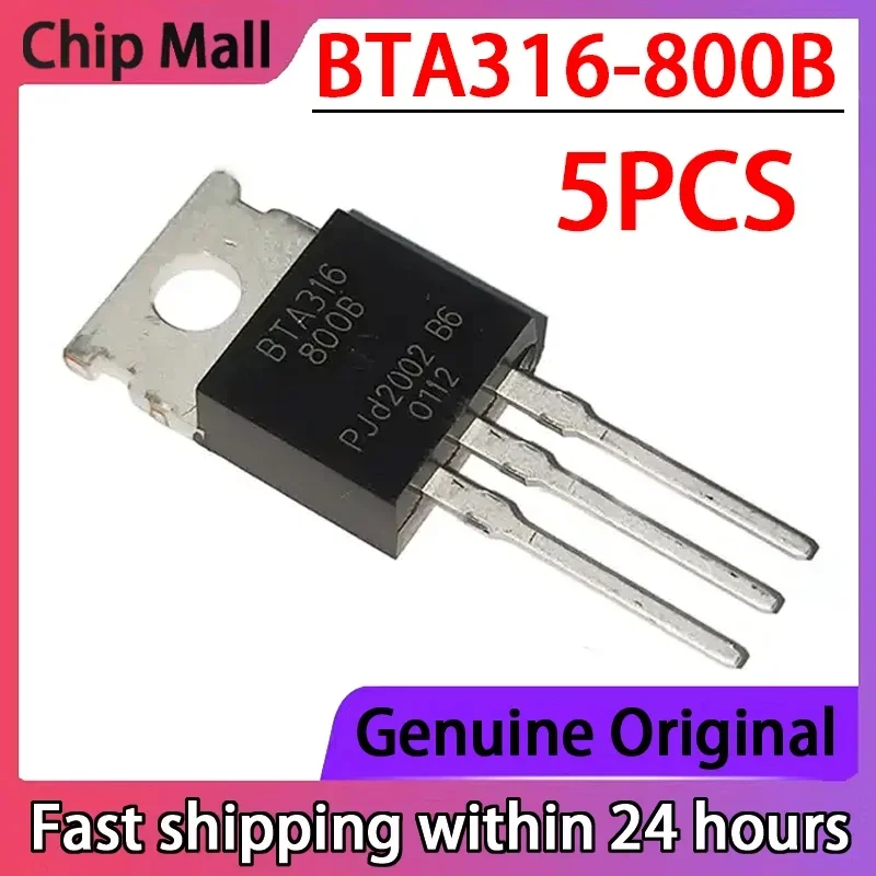 5PCS  BTA316-800B BTA316-600B Three-terminal Bidirectional Thyristor TO220