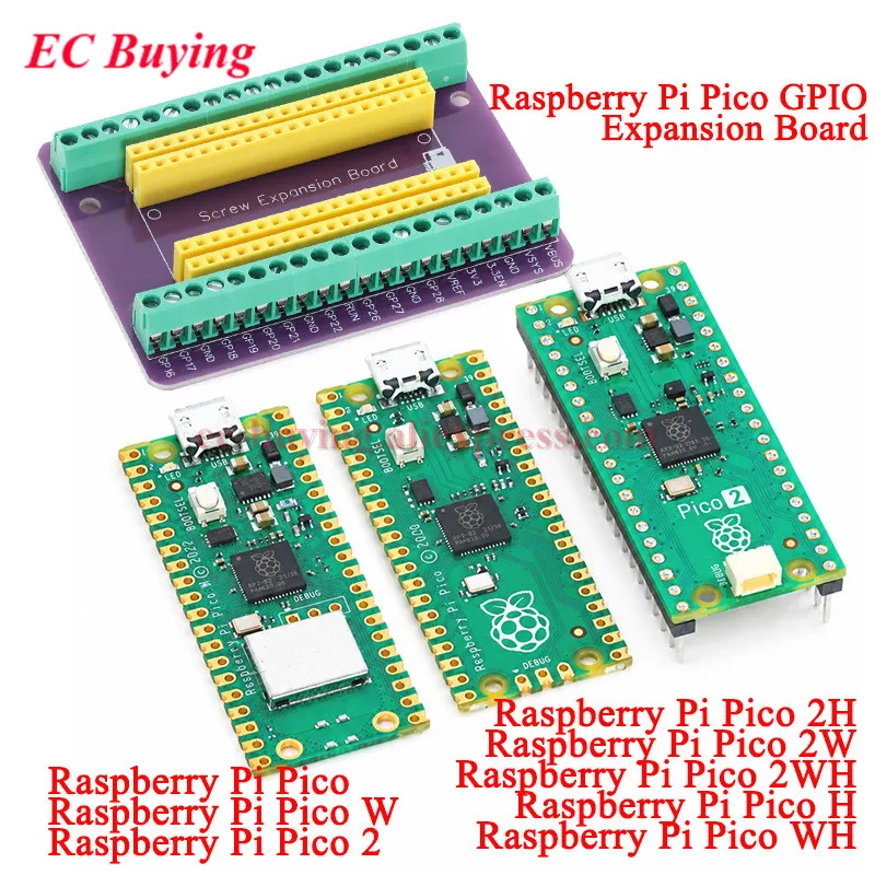 Raspberry Pi Pico 2 Pico W Pico WH Pico 2H H 2WH RP2040 RP2350 Wireless WiFi Development GPIO Expansion Board Module MciroPython