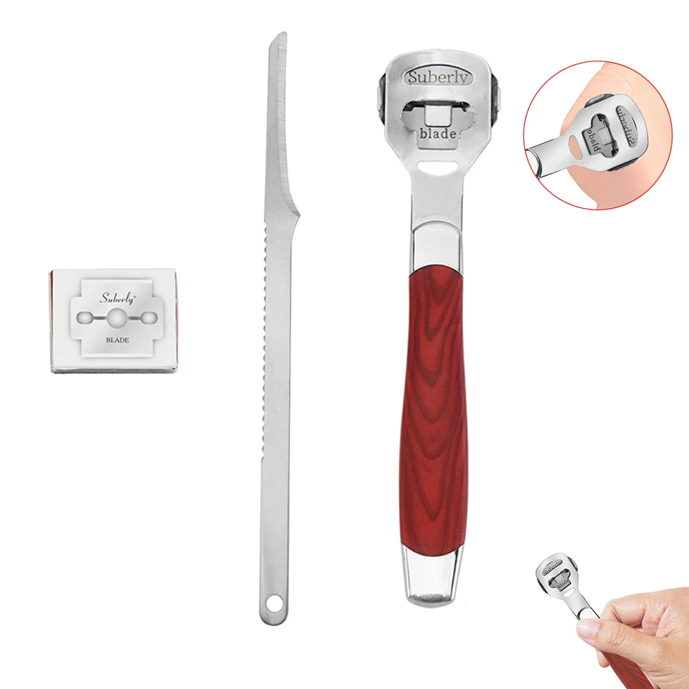 Household Foot Skin Shaver Set Metal Handle Foot Care Tool With Multiple Spare Blades For Routine Home Foot Grooming Work