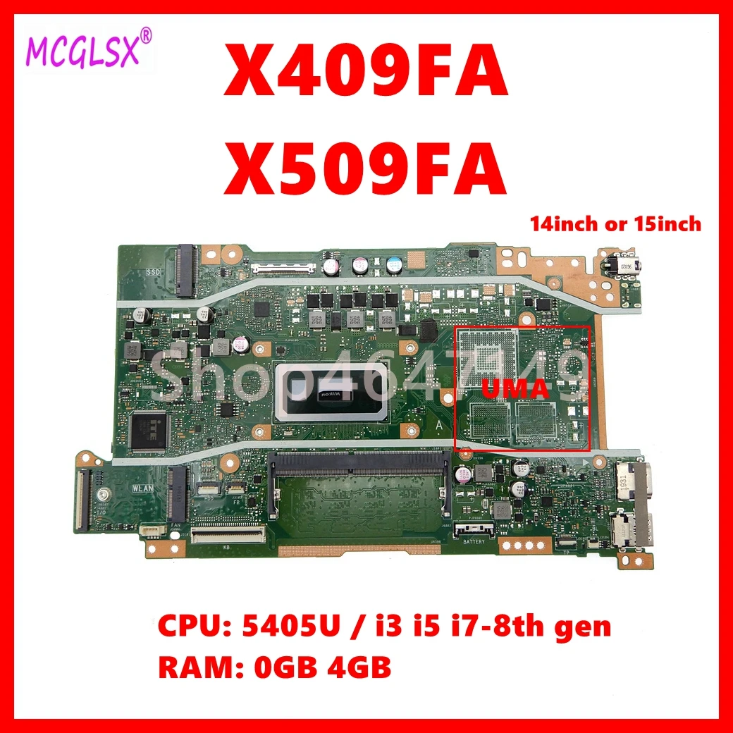 X409FB UMA Mainboard For ASUS X409FA X509FA A409F F409F F509F A509F X409FB X509FB X409FJ X409FL X509FL X509FJ Laptop Motherboard