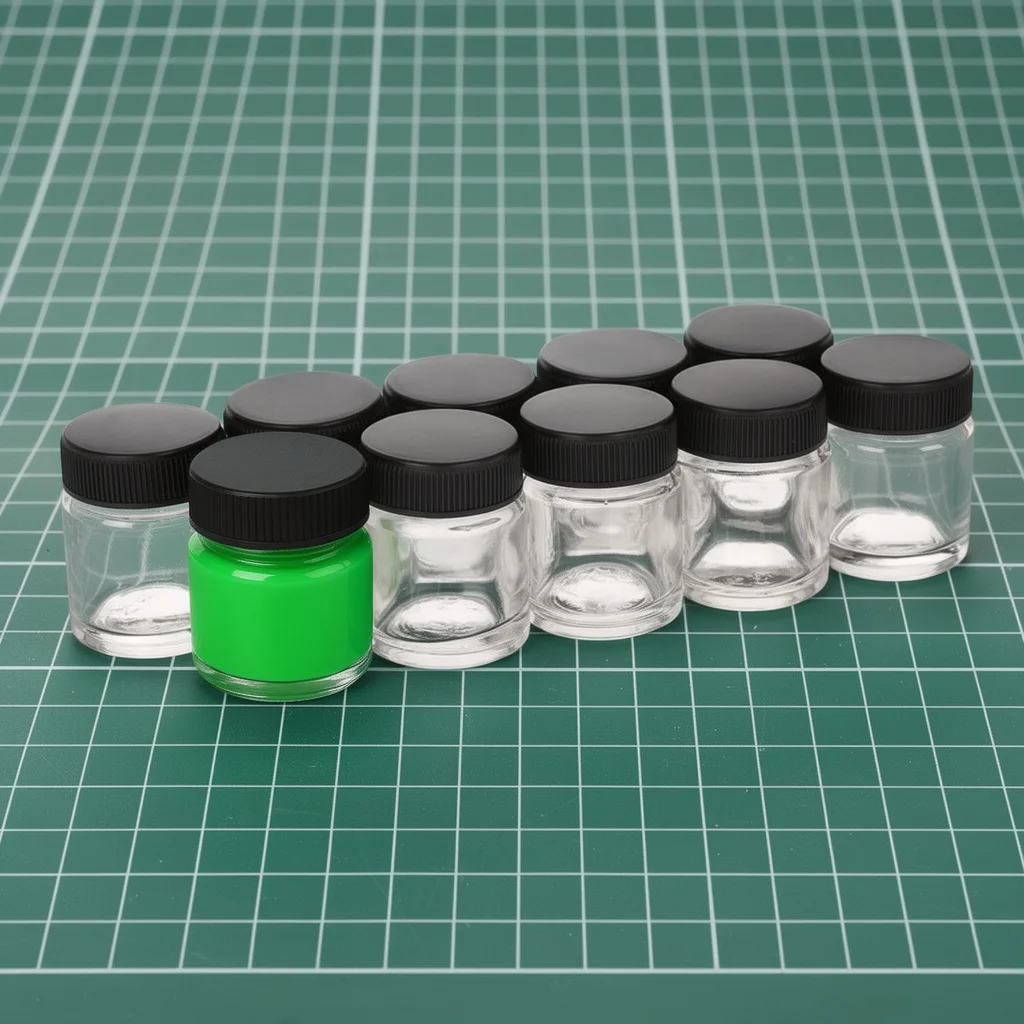

Joystar 10 pcs Airbrush Glass Bottles Blank lids 22CC Standard for Airbrush application, Pigment storage
