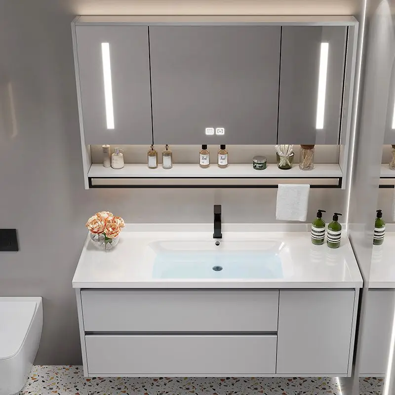 

Ceramic bathroom cabinet, intelligent integrated basin combination, small apartment