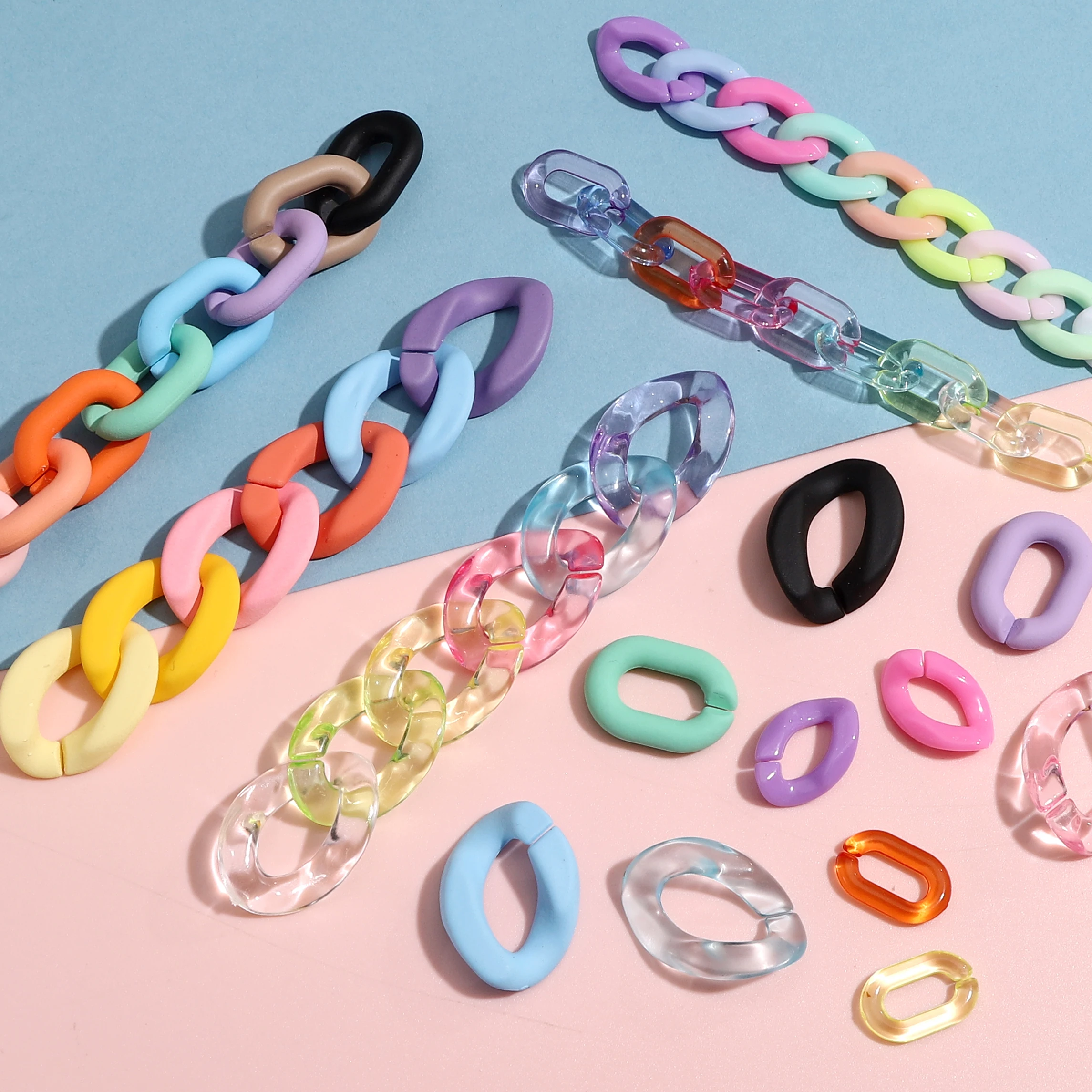 5 pezzi di perline colorate acriliche fai da te perline con fibbia a forma di U collana di perline sciolte regalo per ragazze accessori per la creazione di gioielli artigianali