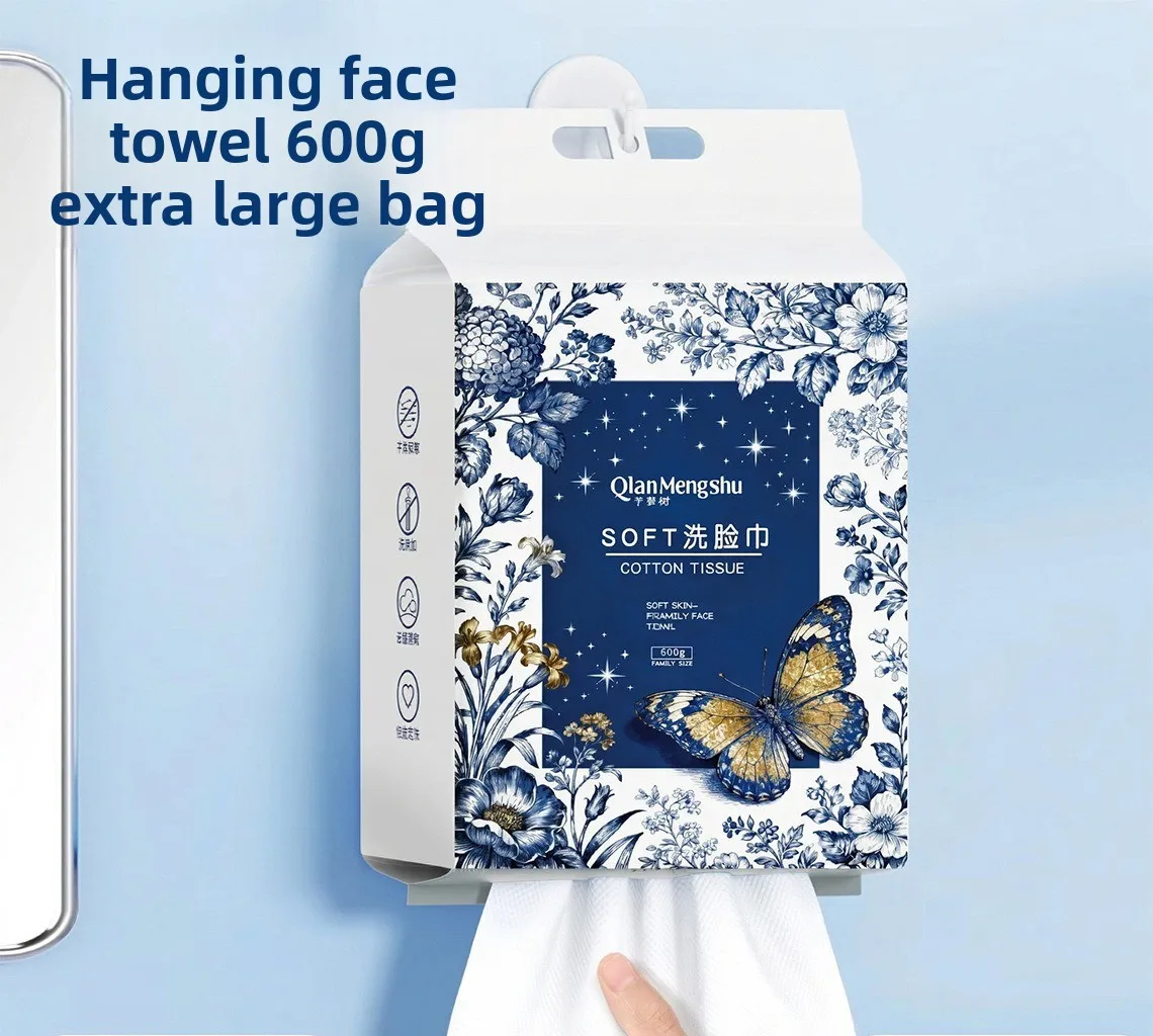 Wall-Mounted Facial Towels, Disposable Facial Towels, Thick All-Cotton Soft Towels, Pull-Out Face Wipes, Cleansing Face Towels