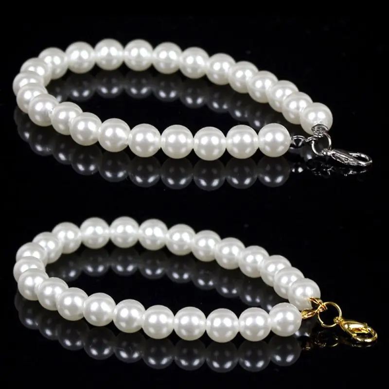 ZB91 Artificial Pearl Keychains Keyring Handbag Tote Bag Car Pendant Purse Charm Ornaments Faux Pearl Keychain Bracelet Tool