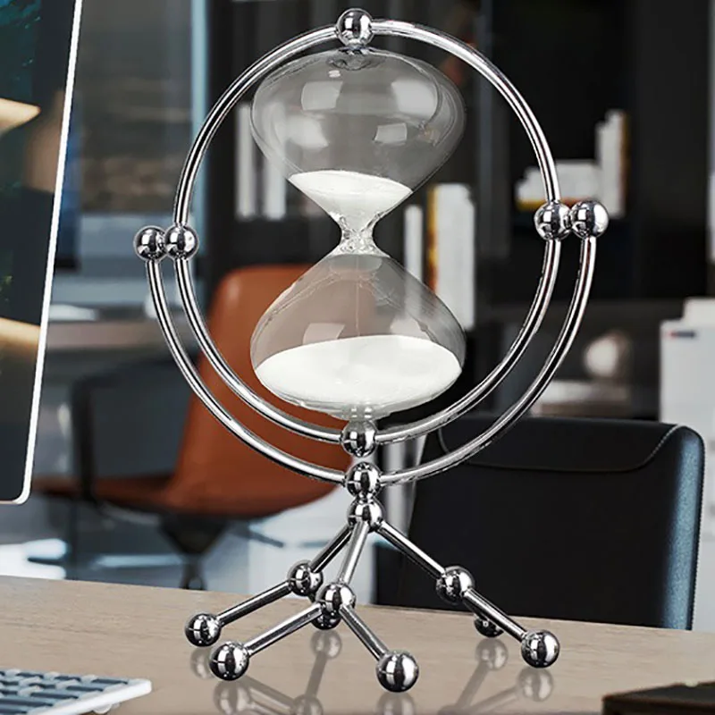 Nordic Circular Hourglass Sand Timer, Retro Creative, High-end, Living Room, Study Decoration, Office, 30 Minutes