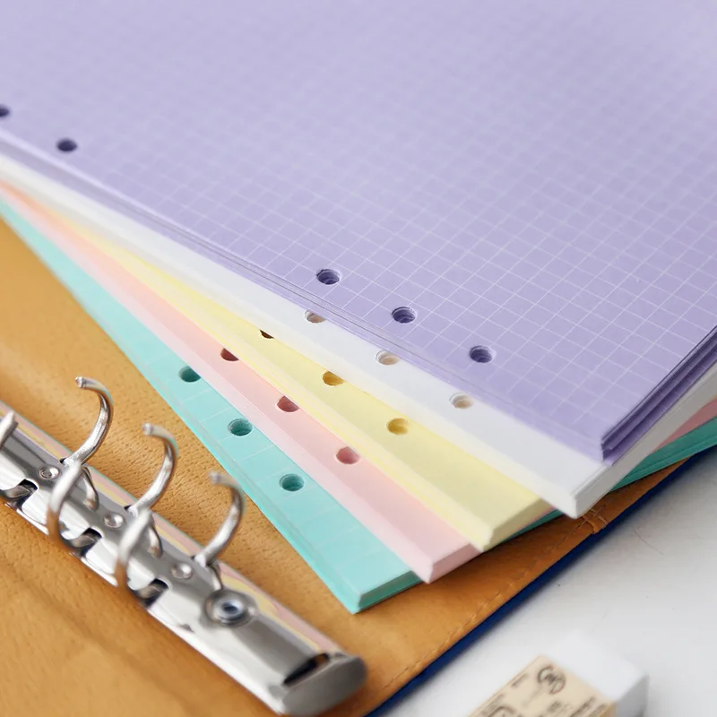 <ne4> Sheets A5 A6 Loose-leaf Colorful Refill Inner Page Line Blank Grid Inner Page Inside Paper Stationery