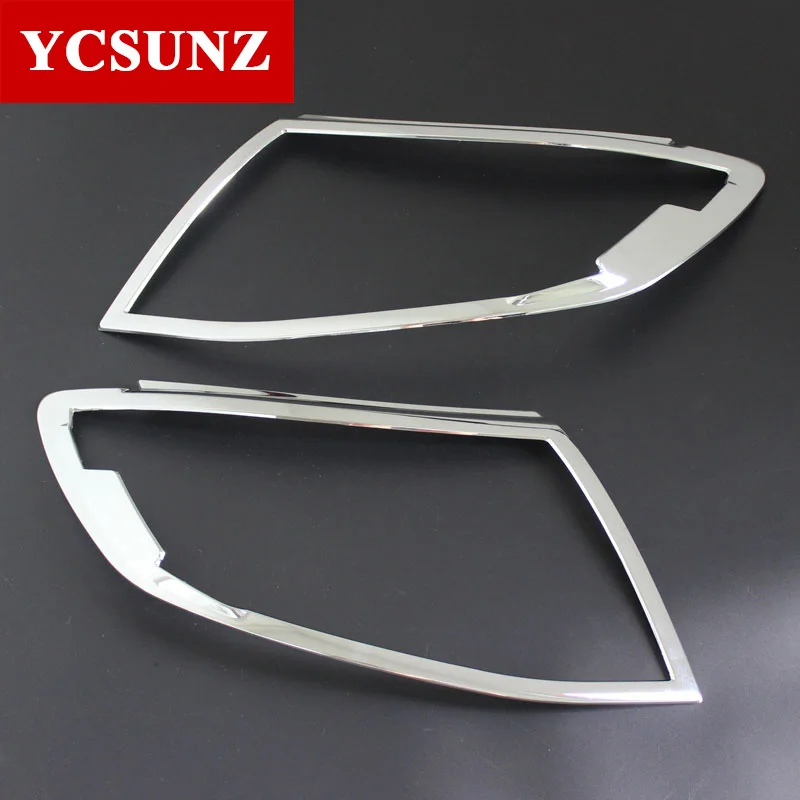 Chrome Headlight Cover Car Accessories For Ford Ranger Wildtrak T6 2012 2013 2014 Double Cabin YCSUNZ