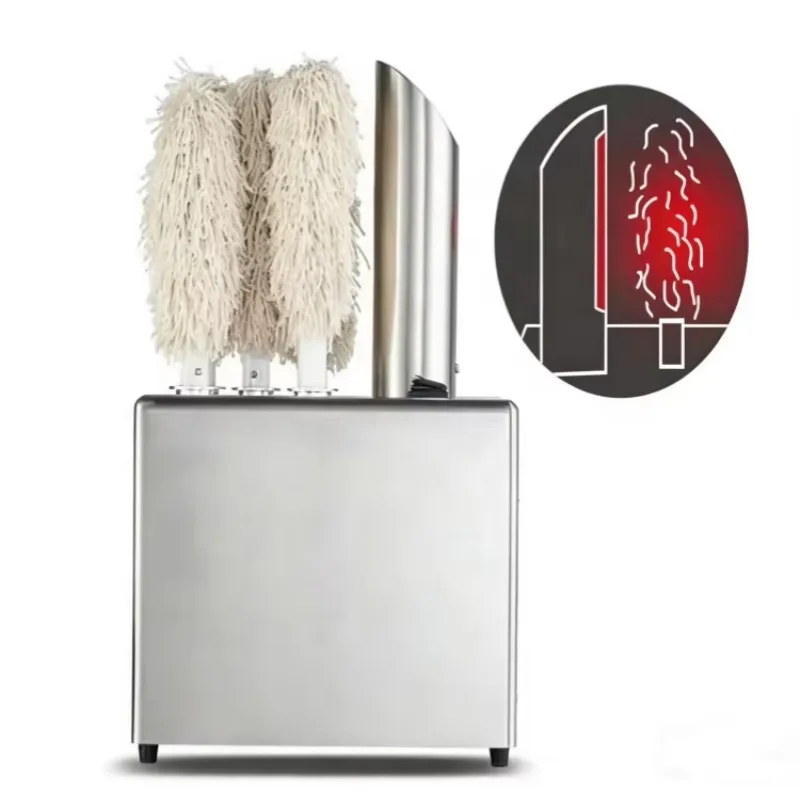 Commercial Glass Washer and Polisher Machine with Warm Air Dryer 5 Brushes Wine Glass Polishing for Bar Hotel