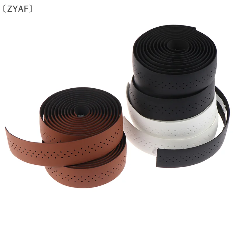 شريط مقود الدراجة - قبضة سباق الطرق من جلد البولي يوريثان بتصميم مثقوب، وإكسسوارات معدات ركوب الدراجات #3