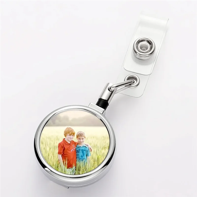 10PCS Sublimation Blank Keychain Metal Heat Transfer Keychain Blank Board Key Rings For DIY Sublimation 40Mm