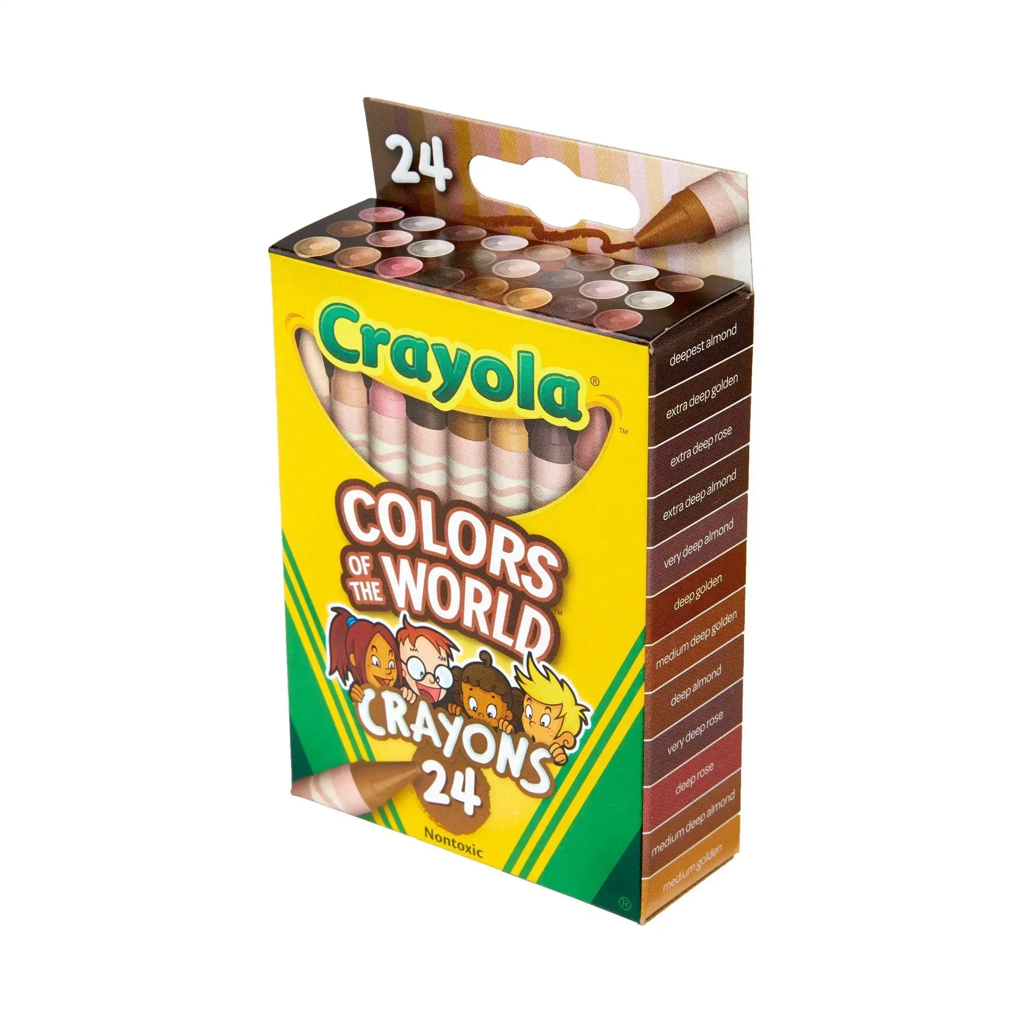 1 Pack Colors of the World Crayons 24 Count Multicultural Skin Tone Crayon Set Back to School Teacher Supplies For Kids Art Coloring