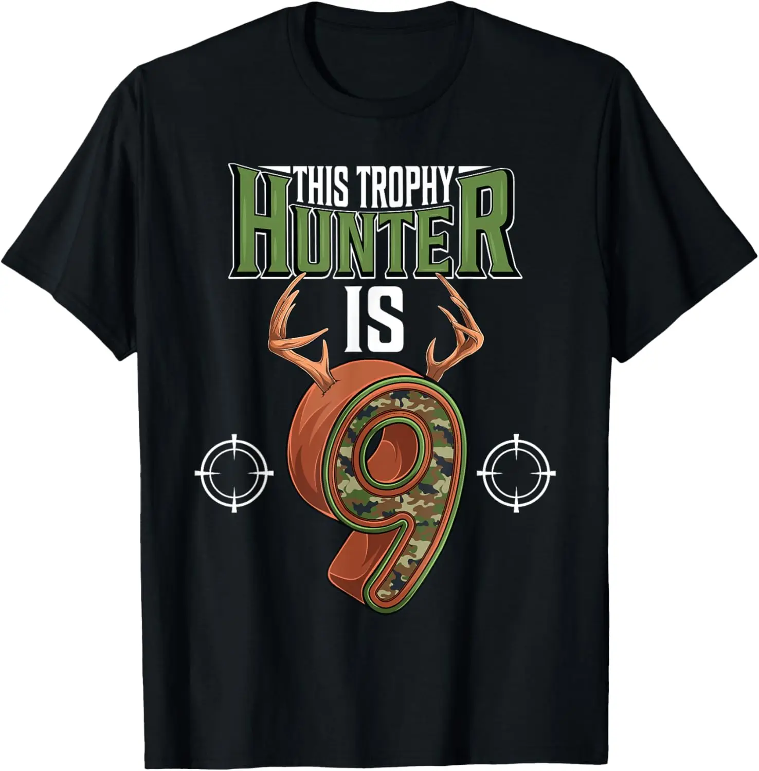 

9 Year Old Hunting 9th Birthday Party Deer Hunter T-Shirt