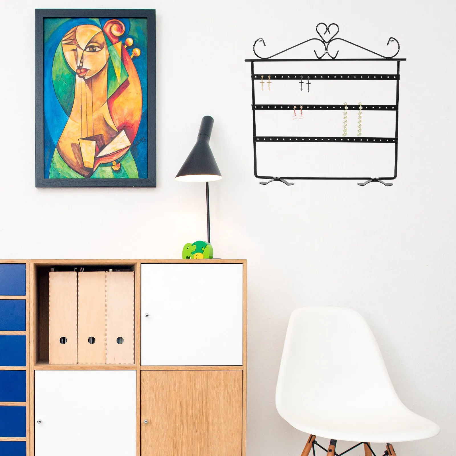 

Jewelry Storage Rack Household Delicate Earring Holder Organizer Display Stand for Earrings Necklaces Bracelets Decorative