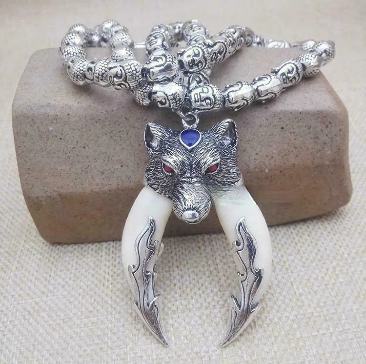 

Лидер продаж, модное женское и мужское антикварное двойное ожерелье с подвеской в виде дракона, кулон-талисман с цепочкой