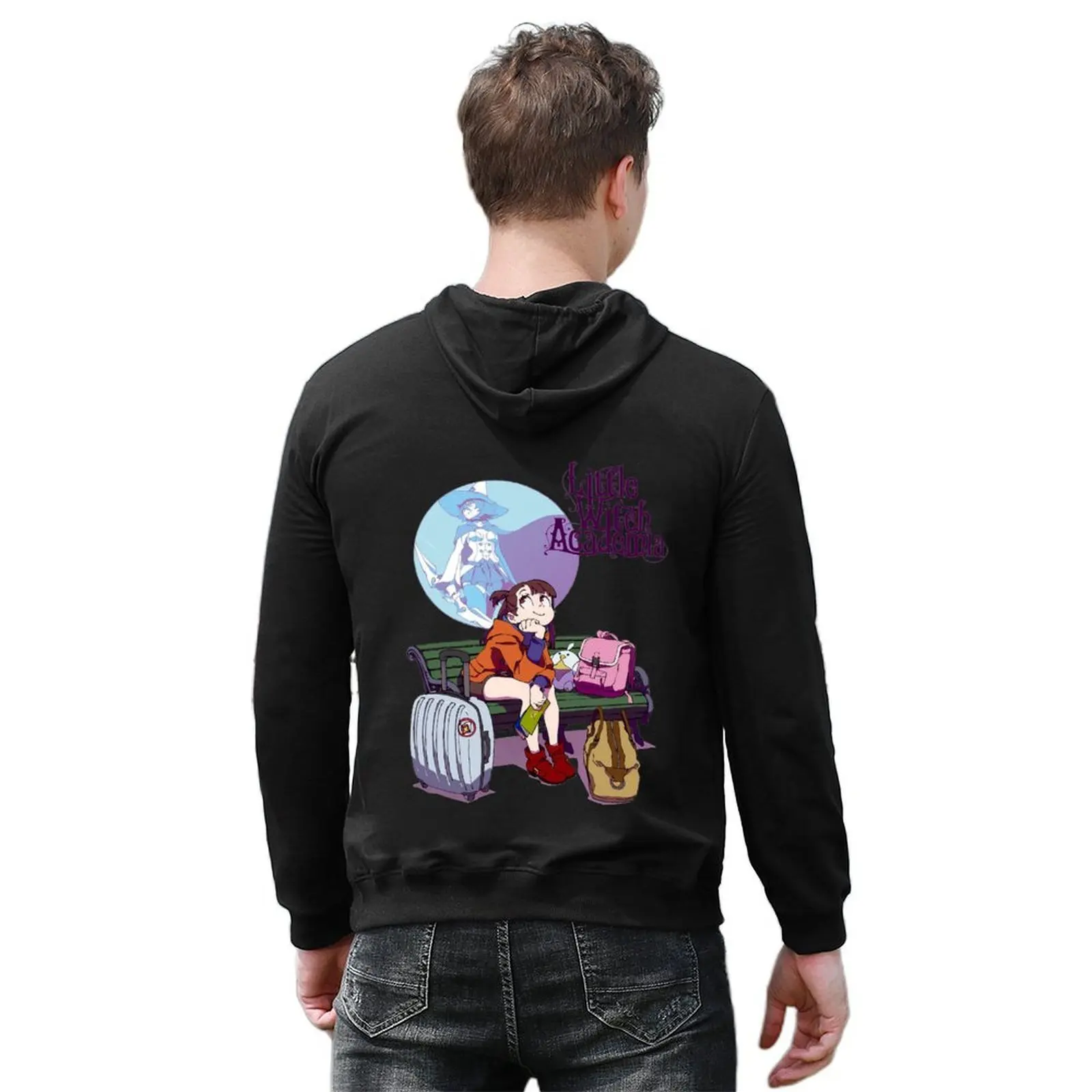 Little Witch Academy هوديي الرجال العرق قميص الرجال الشتاء سترة أنيمي الملابس أنيمي الملابس اليابانية هوديي