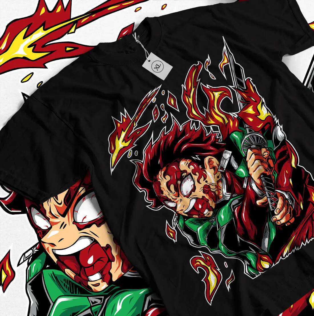 

Tanjiro Demon Slayer T-shirt Kimetsu No Yaiba Horror Anime Nezuko Shirt All Size