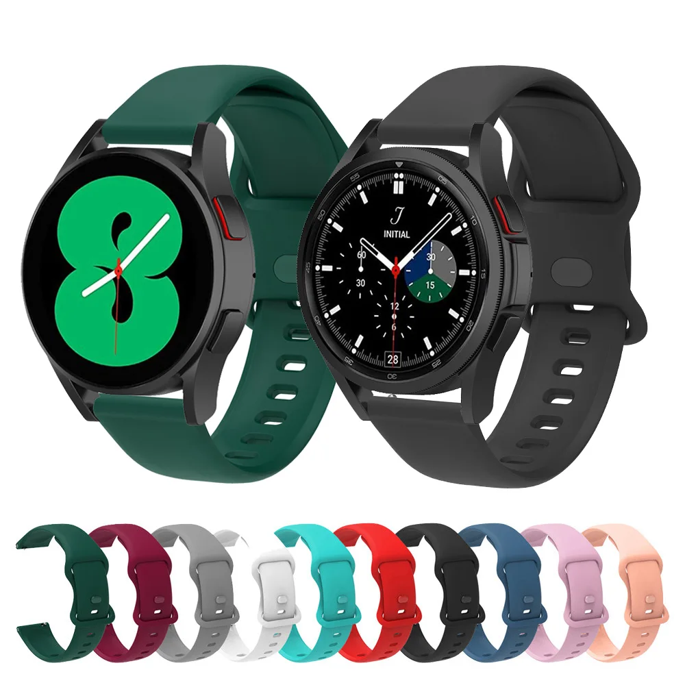 

20mm Silicone Watchband For Samsung Galaxy Watch 4 Classic 42mm 46mm/4 40MM 44mm Amazfit GTS 2/Bip U Strap Wristband Bracelet