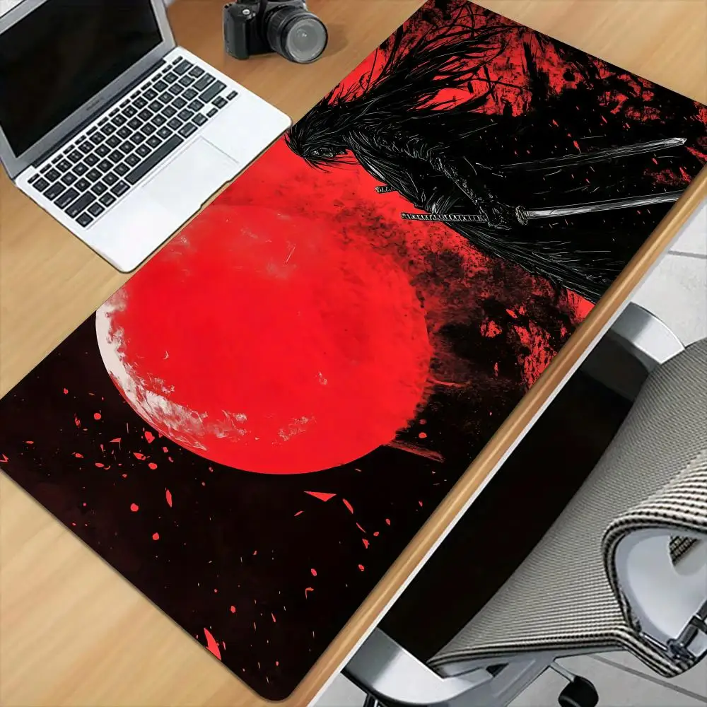 

Dark Aesthetic Japanese Samurai Mouse Pad Desk Mat with Stitched Edge Non-Slip desk pad pc accessories gaming mats Office carpet