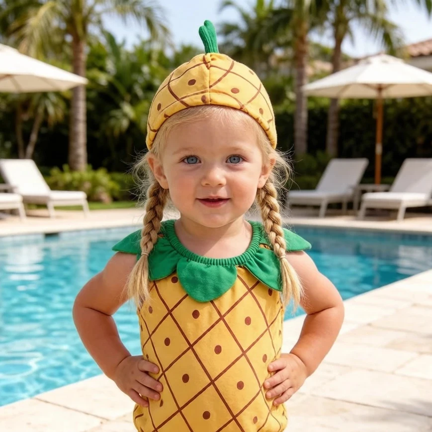 2Pcs Pineapple Cartoon One-pie - đánh giá và giá Summer Loving Kids Clothing