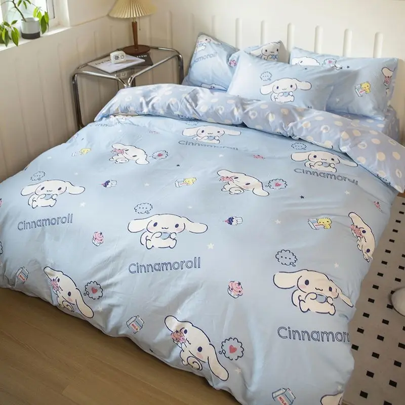 

Sanrio Cinnamoroll Kuromi My melody cute boys and girls pure cotton four-piece set children's student dormitory three-piece set