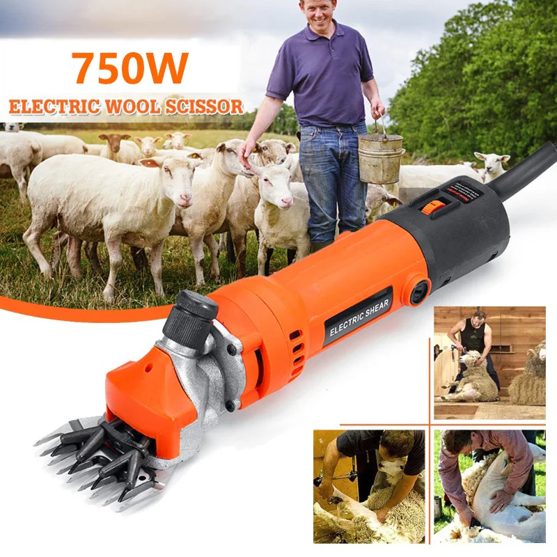 

750W Electric Sheep Shearing Clipper Scissors Shears Cutter Goat Horse Animal Clipper Machine Tools 6 Gears Speed 13 teeth Blade