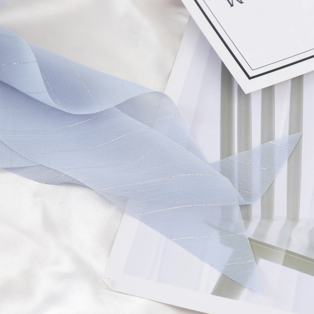 

Double Layer Bowknot Cloth Hair Tie Elastic Long Hair Band Buckle Ponytail Holder For Women Girls Sky-Blue Stylish Strong