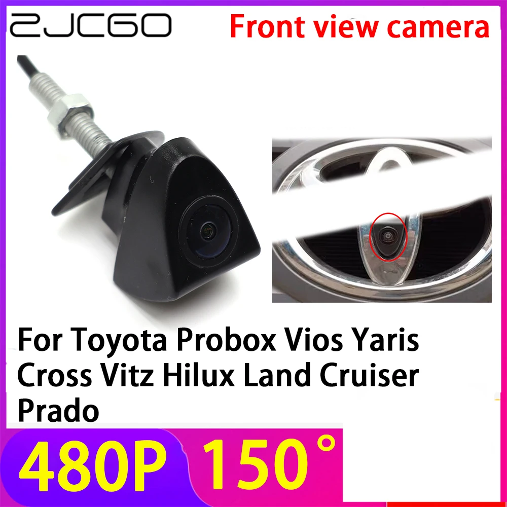 

ZJCGO 480P 150° LOGO Car Parking Front View Camera Waterproof for Toyota Probox Vios Yaris Cross Vitz Hilux Land Cruiser Prado