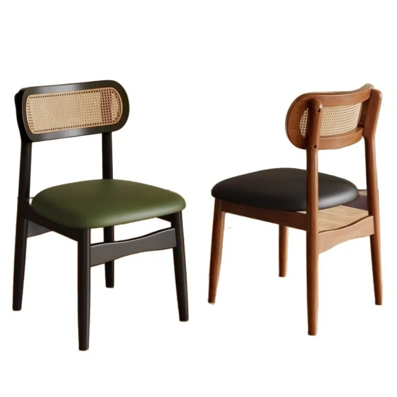 

Стулья для столовой из массива дерева в винтажном стиле, повседневные стулья из ротанга для дома, французский стол