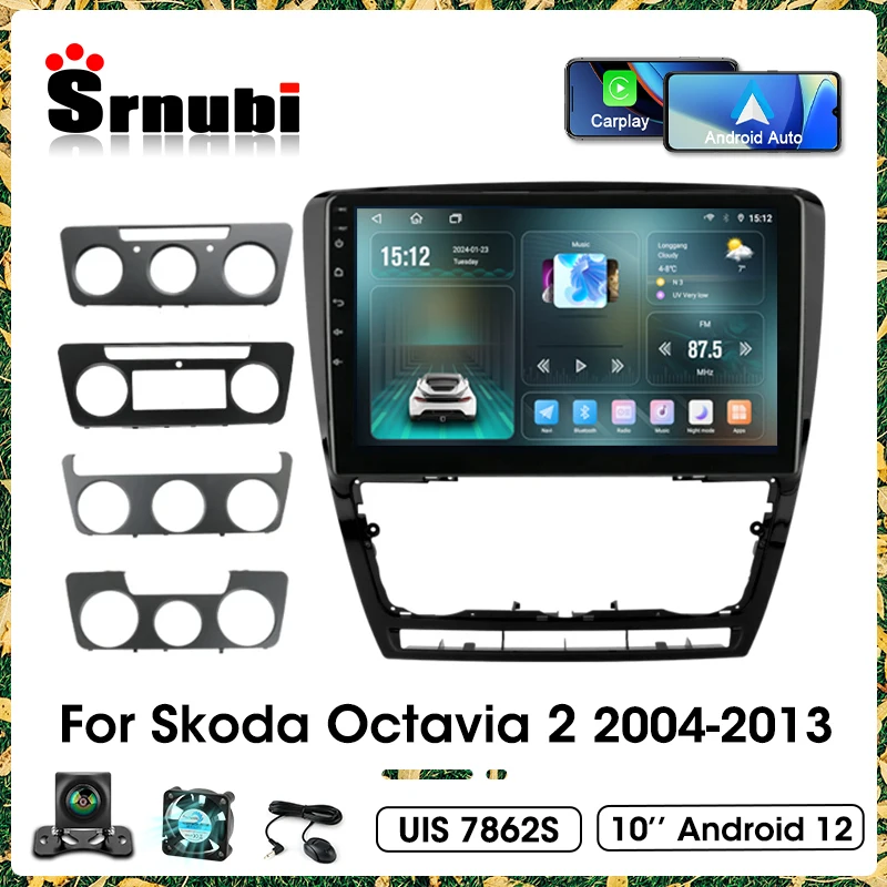 

Srnubi Android12 Car Radio for Skoda Octavia 2 A5 2004-2013 Multimedia Video Player Navigation 2Din Stereo DVD Carplay Head Unit