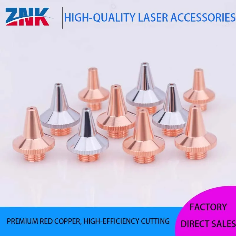 ZNK M8 Premium Copper Materials Double&Singer Layer Laser Cutting Machine Nozzle 3D Cutting Nozzle For WSX Raytools