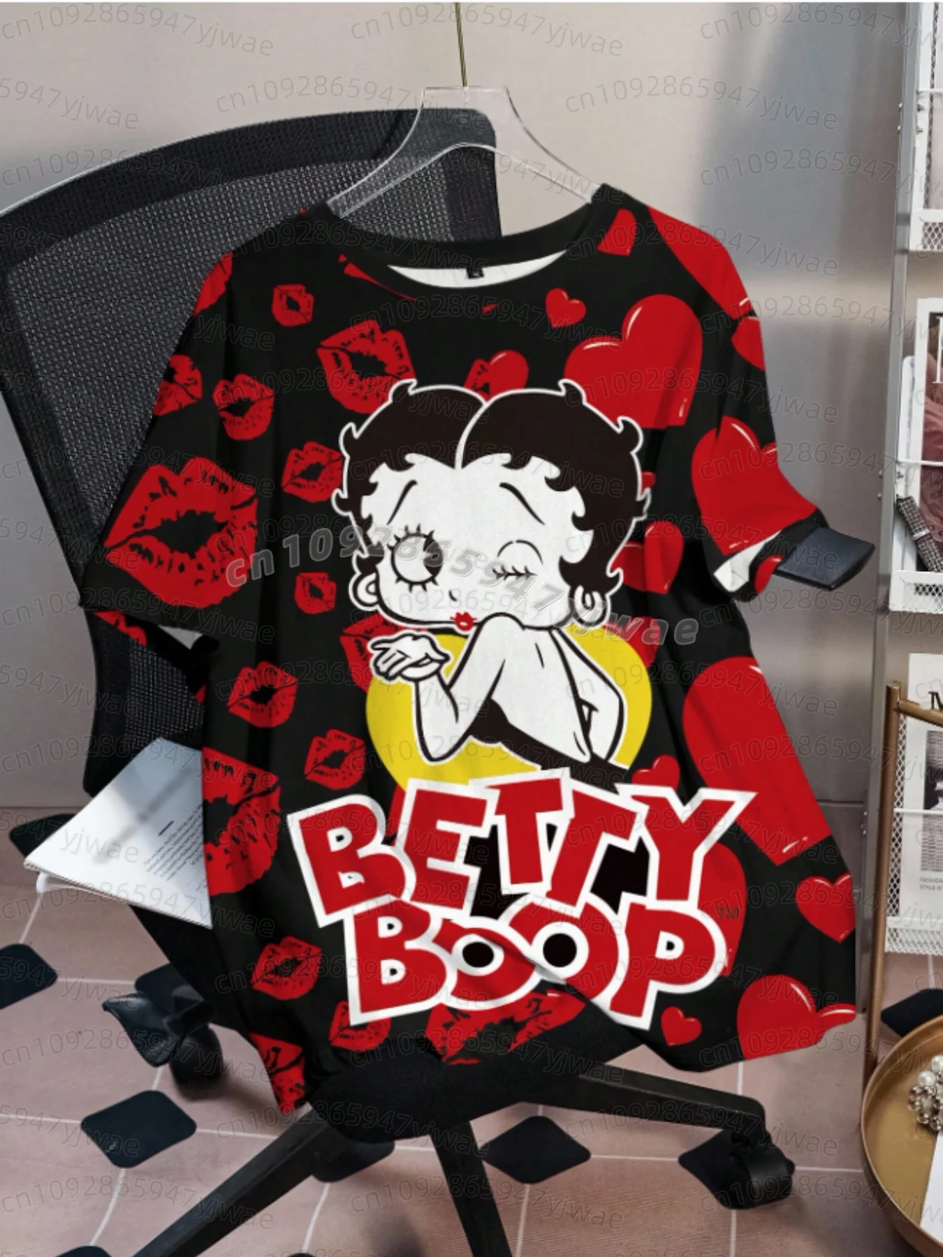 2026 SOMMER Cartoon Betty Boop Print Herren Damen Kurzarm T-Shirt Lässiger 3D-Druck Sommer MÄNNER FRAUEN Sport Tops T-Shirt Tee – Detail 19