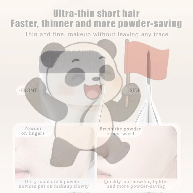 1 Juego de brocha triangular para base de cabeza plana, color blanco y negro, brocha para contorno, Mini esponja para dedo, corrector, herramienta de cojín de aire