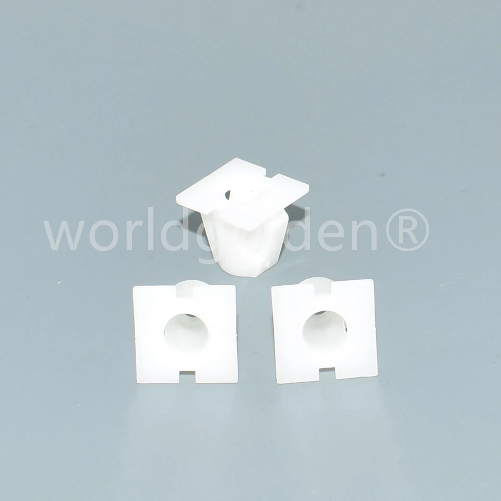 Worldgolden 100 pezzi elementi di fissaggio in plastica per auto POM dado bianco per Hyundai 87714-FD200 87714FD200
