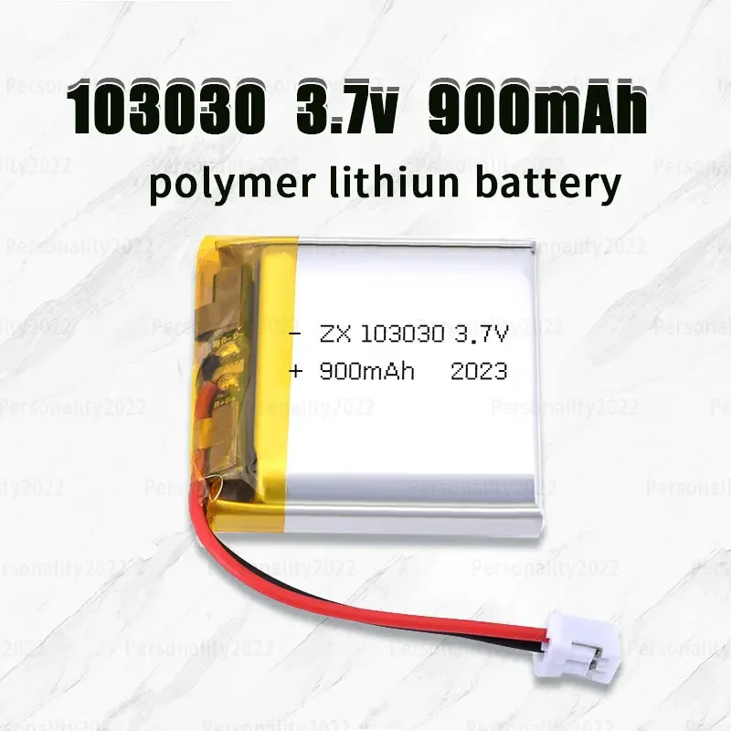 

103030 900mAh Battery 3.7V Lithium Polymer Rechargeable Batteries Ph-2.0 for Headset Bluetooth Headset Speaker Fan Air Purifier