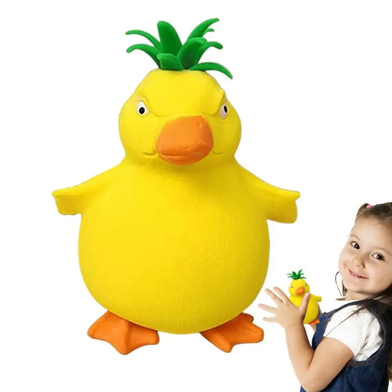 Stress Balls For Kids Fun Duck Squeeze Ball Miniature Pineapple Duck Squeeze Toys Slow Rebound Animal For Home Desk