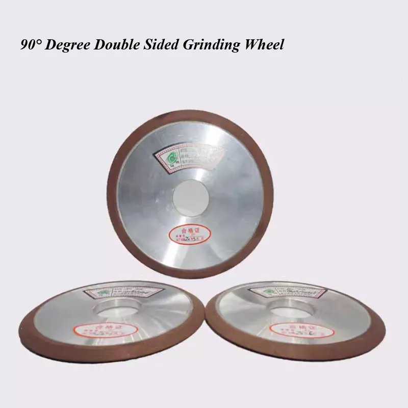

1PCS 75% concentration Diamond resin grinding wheel 90° degree right angle double bevel grinding wheel 125/150*8*32*10*30mm