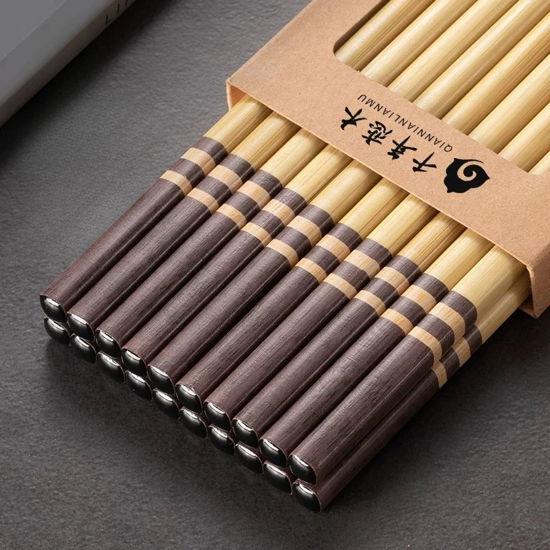 Palillos de bambú Natural para uso doméstico, palillos antibacterianos de alta gama, resistentes al moho, resistentes al calor, vajilla